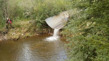 Erosion areas on the down-stream side of culverts can get...