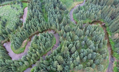 Aerial of the North Raven river