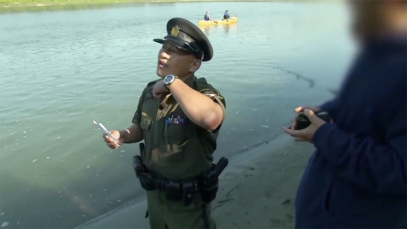 Conservation officer enforcing the law